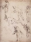 LEONARDO da Vinci Six studies fur naked or clothed men France oil painting artist